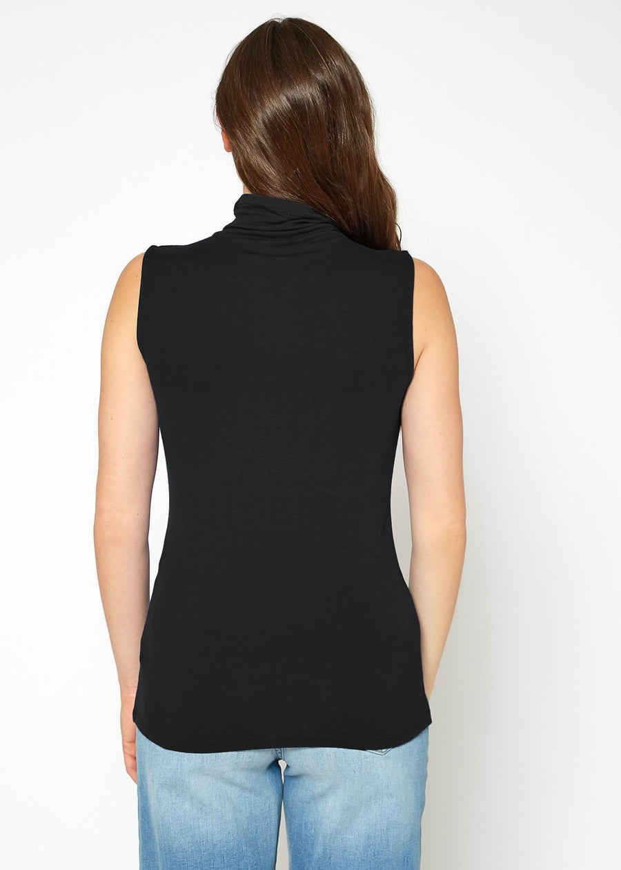 Sleeveless Turtle Neck Fitted Top - Shop at Konus