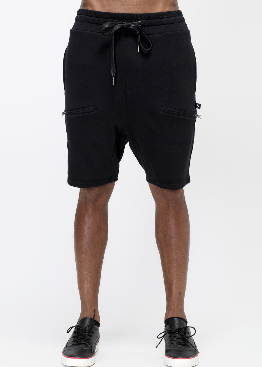 Konus Men's Side Zip Pocket Shorts in Black - shopatkonus