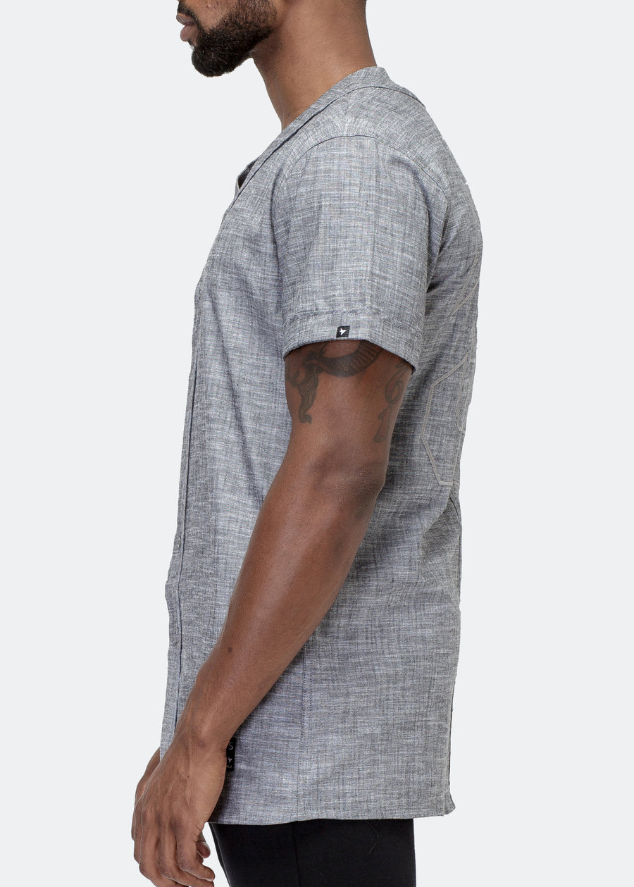 Konus Men's Short Sleeve Baseball Shirt In Charcoal - shopatkonus