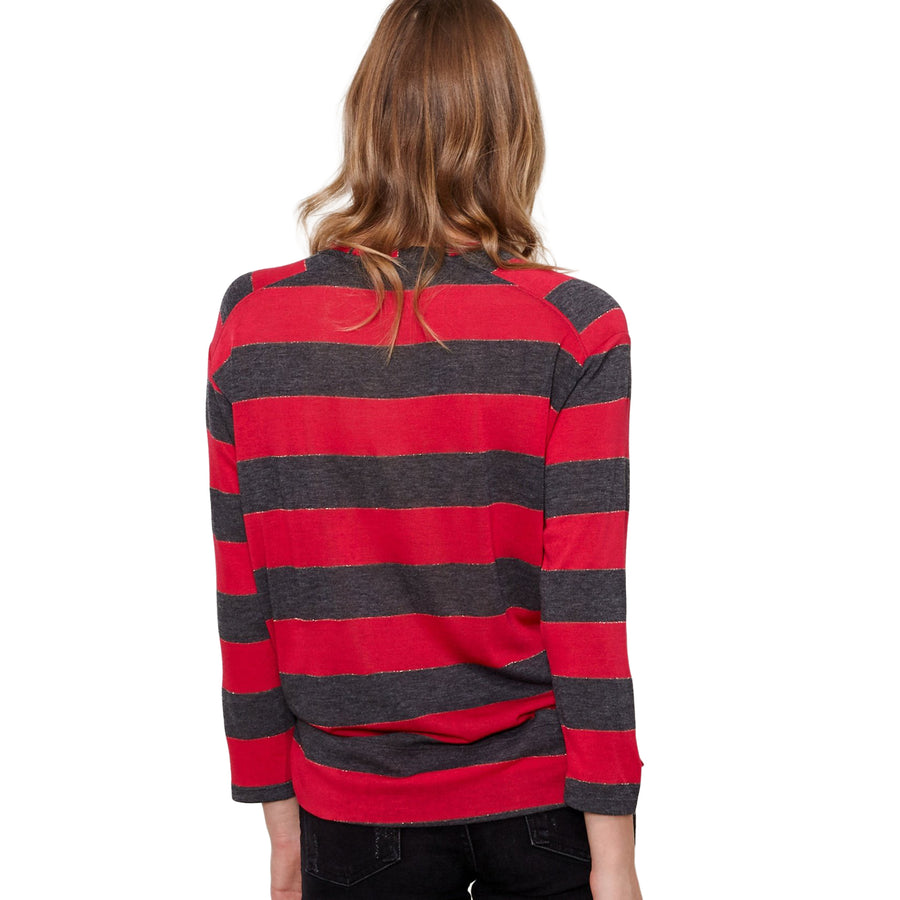 Women's Long Sleeve Crewneck Stripe Tee - shopatkonus