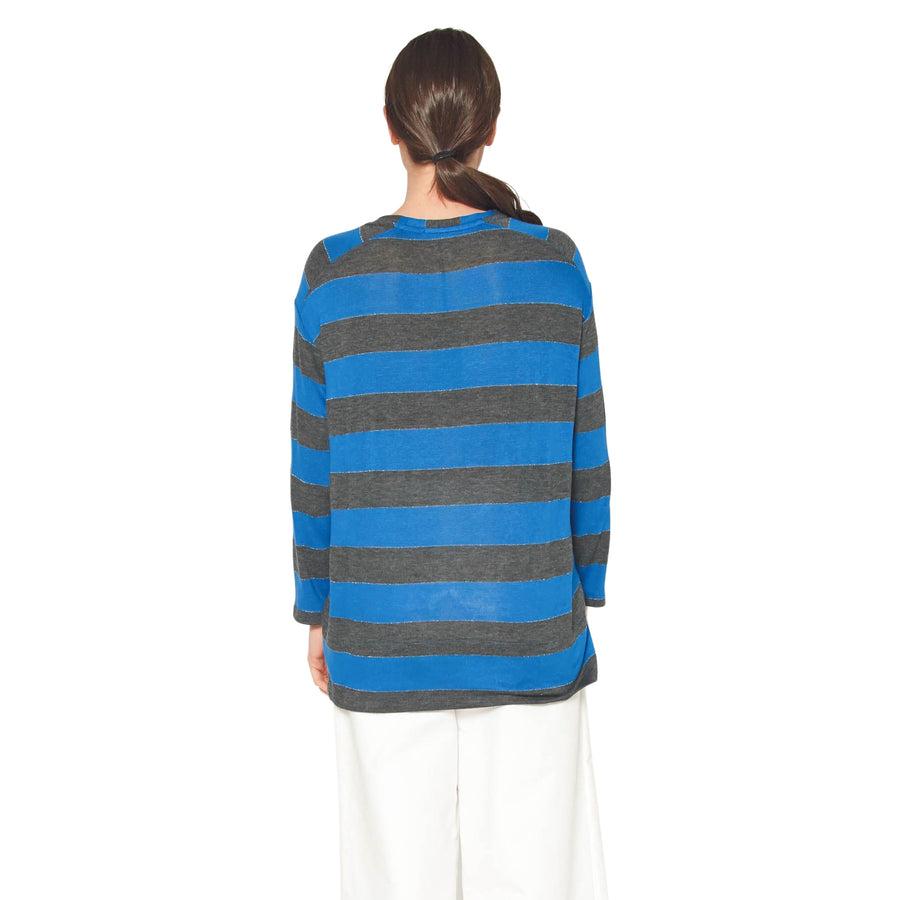 Women's Long Sleeve Crewneck Stripe Tee - shopatkonus