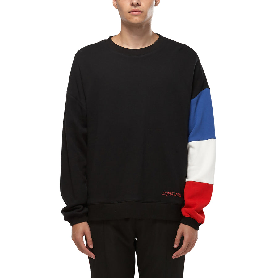 Konus Men's Color Blocked Sweatshirt in Black - shopatkonus