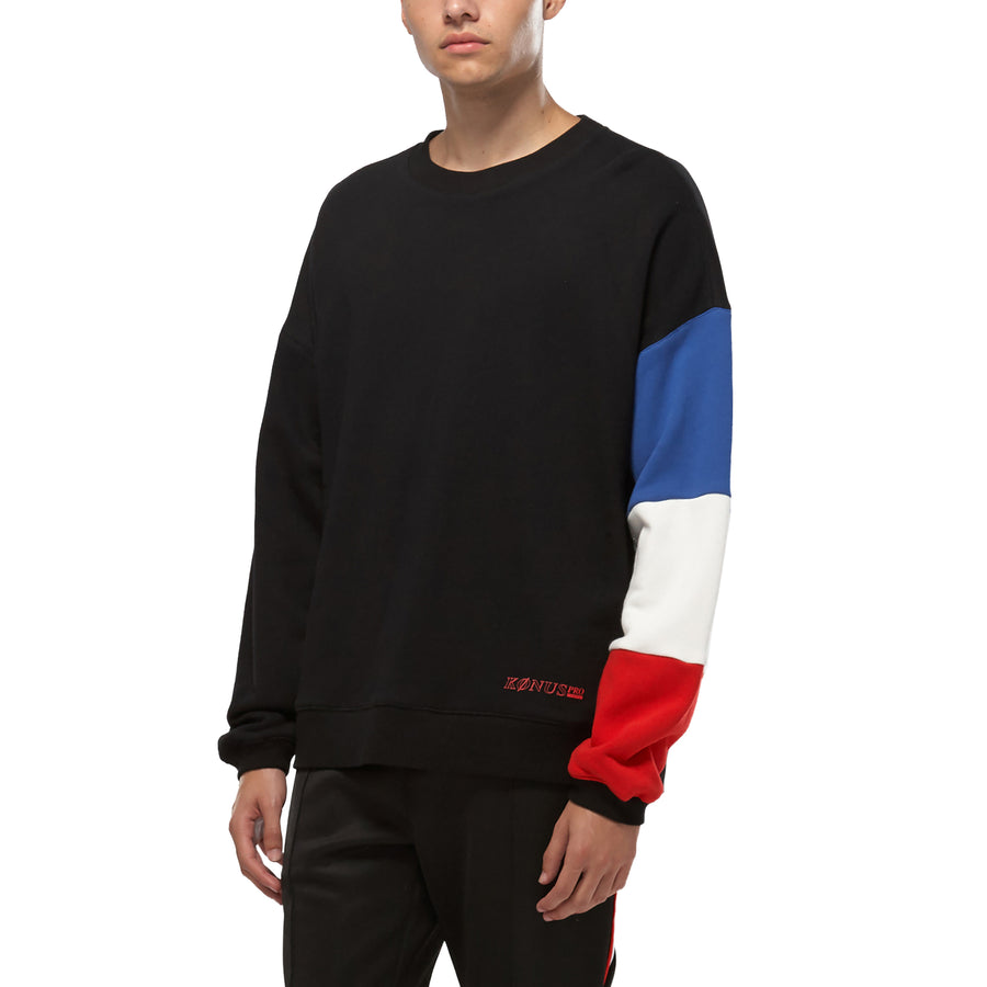 Konus Men's Color Blocked Sweatshirt in Black - shopatkonus