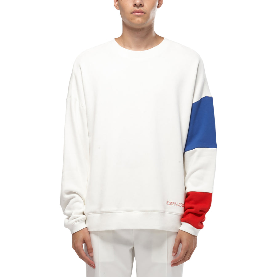 Konus Men's Color Blocked Sweatshirt in White - shopatkonus