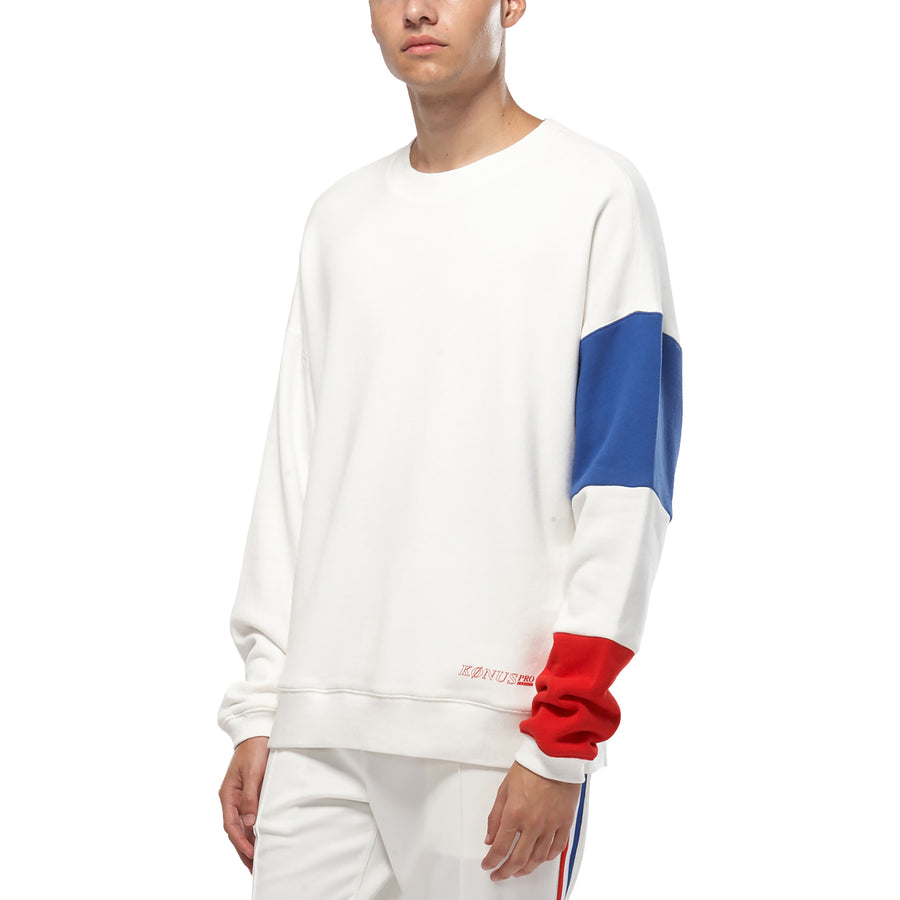 Konus Men's Color Blocked Sweatshirt in White - shopatkonus