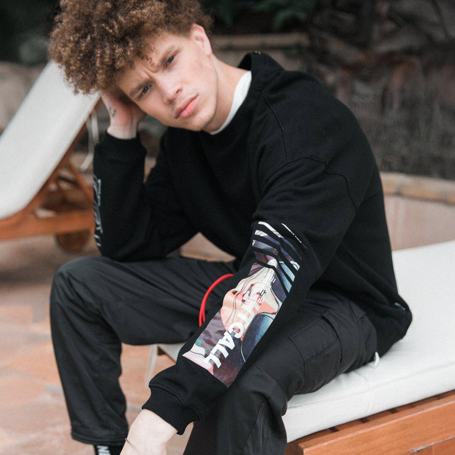 Konus Men's Oversize Sweatshirt In Black - shopatkonus