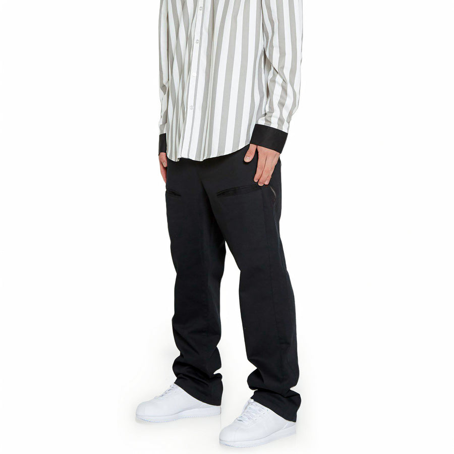 Konus Men's Baggy Chino Pants in Black - shopatkonus
