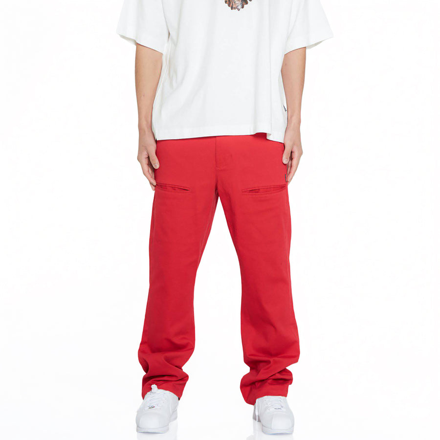 Konus Men's Baggy Chino Pants in Red - shopatkonus