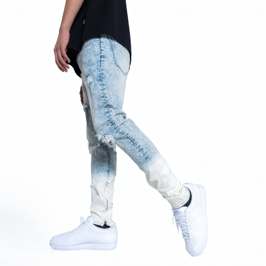 Konus Men's Acid Washed Jean in Blue