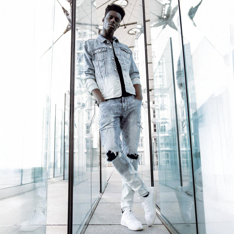 Konus Men's Acid Washed Jean in Blue