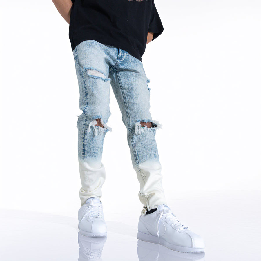 Konus Men's Acid Washed Jean in Blue