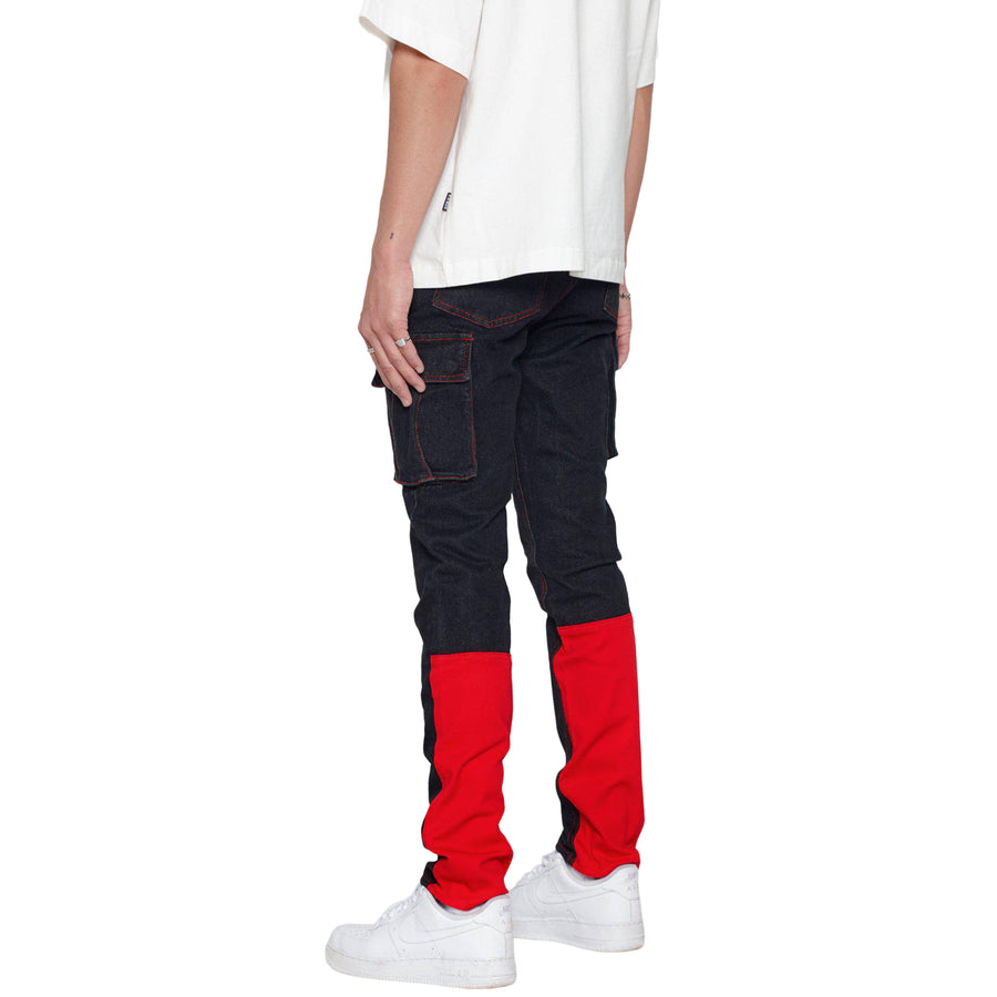 Blank State Men's Cargo Denim in Black/Red - shopatkonus