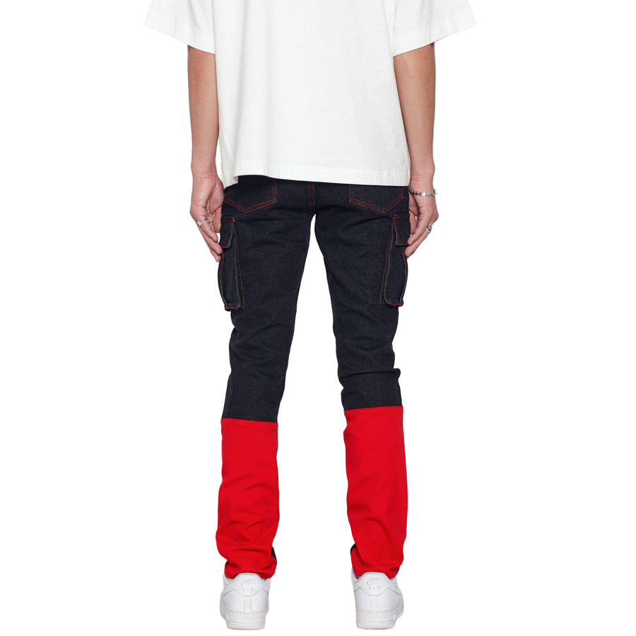 Blank State Men's Cargo Denim in Black/Red - shopatkonus