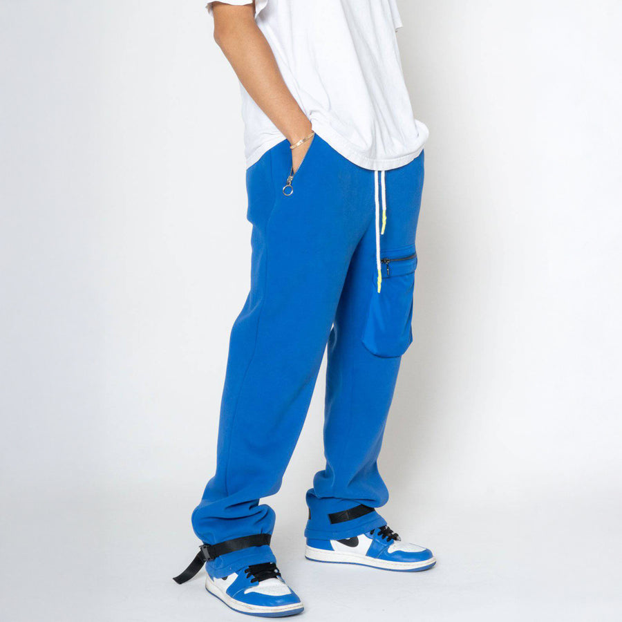 Konus Men's Bellow Pocket Sweatpants in Blue - shopatkonus