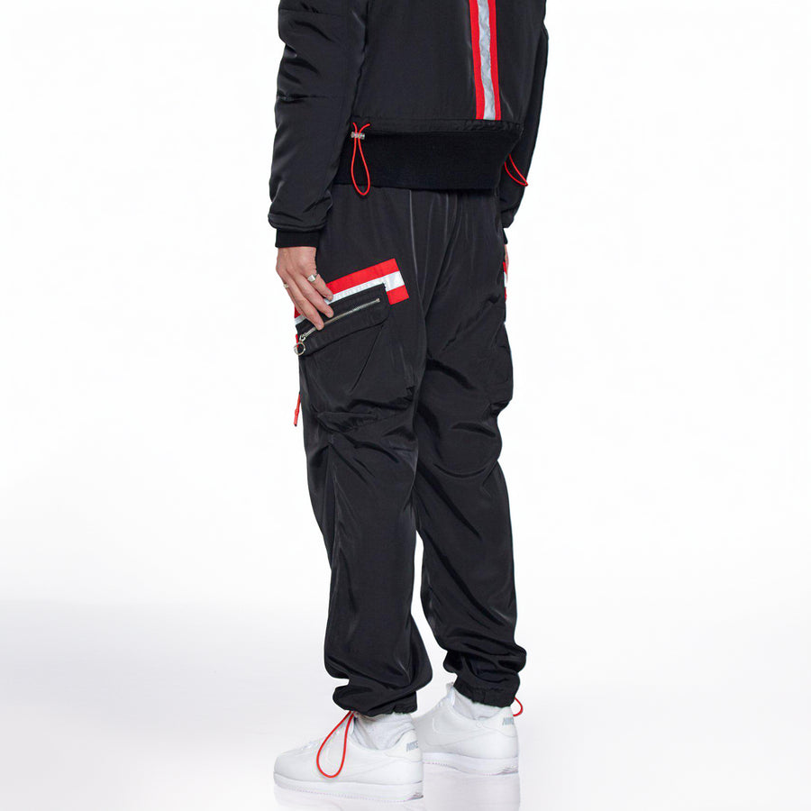 Konus Men's Reflective Tape Utility Cargo Pants in Black - shopatkonus