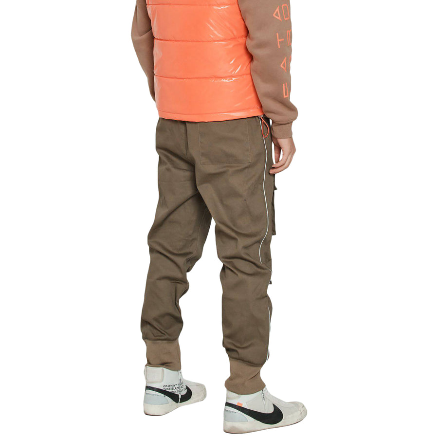 tobacco joggers boohooMAN Men's Regular Fit Washed Split Hem Sweatpant - These are super comfortable joggers with elastic waistline and contrast drawstring Outfit Dickie Joggers Dickies Tobacco