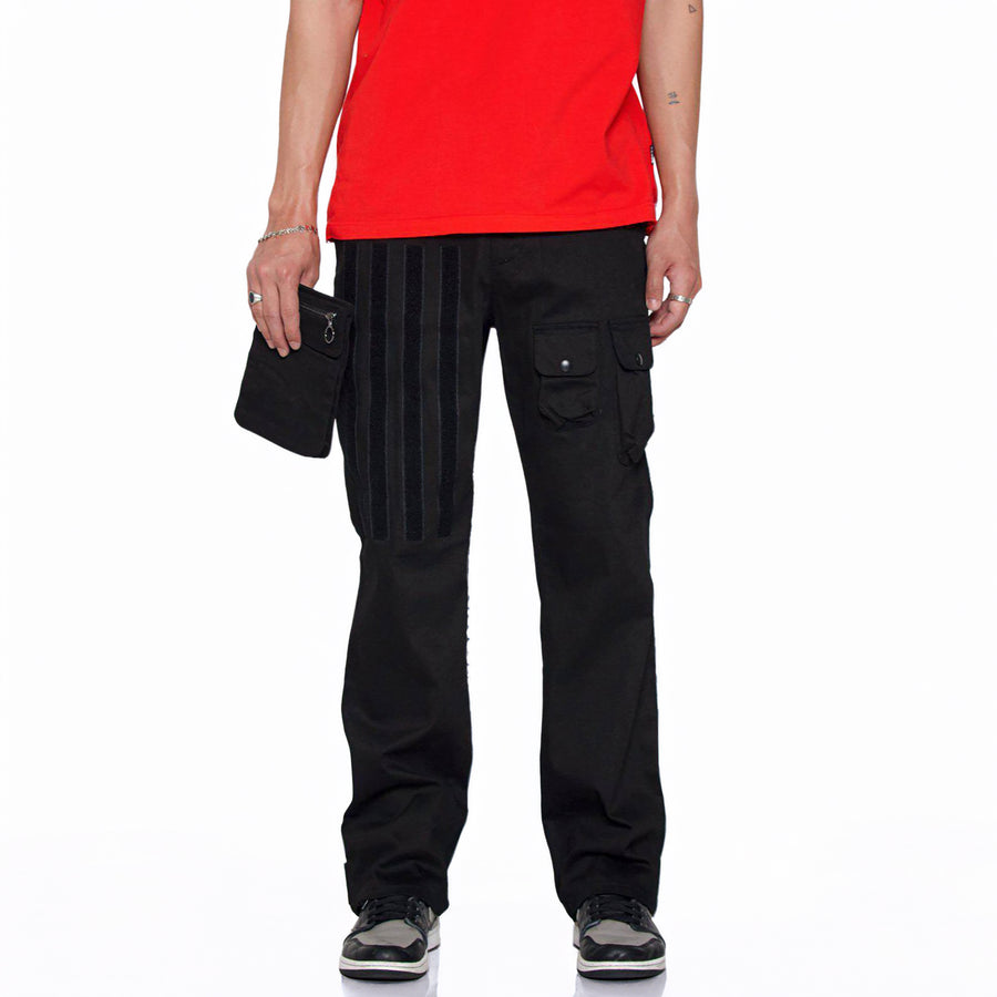 Konus Men's Cargo Pants with Removable Pocket in Black - shopatkonus