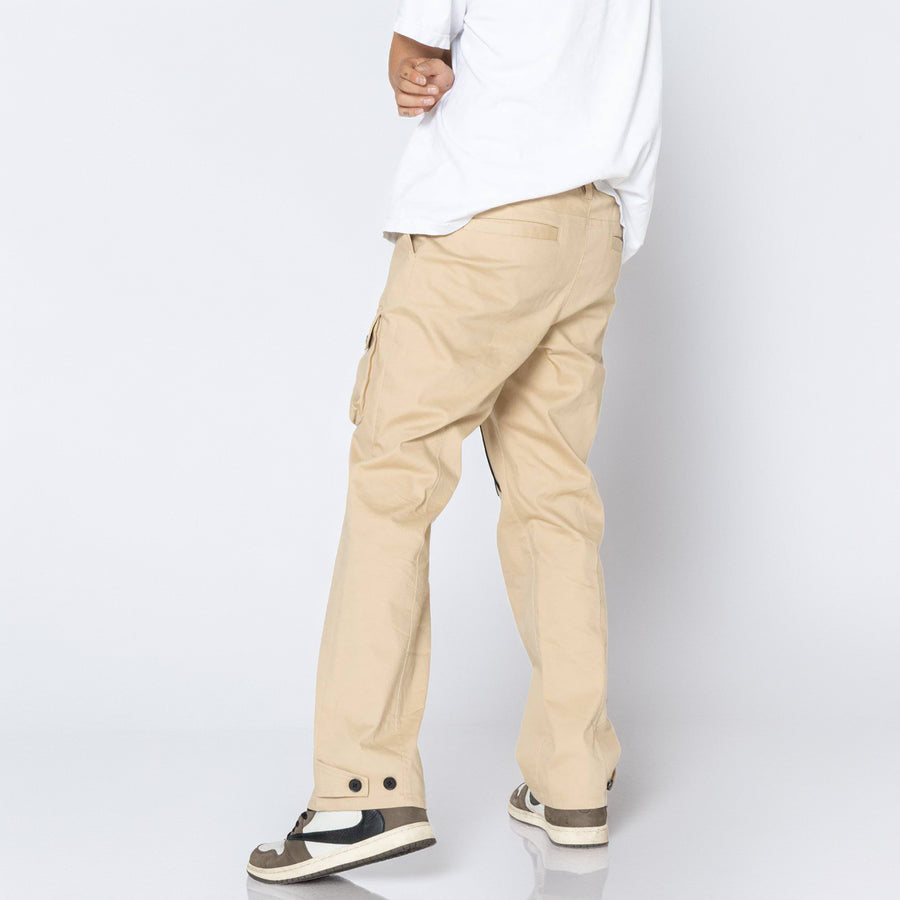Konus Men's Cargo Pants with Removable Pocket in Khaki - shopatkonus