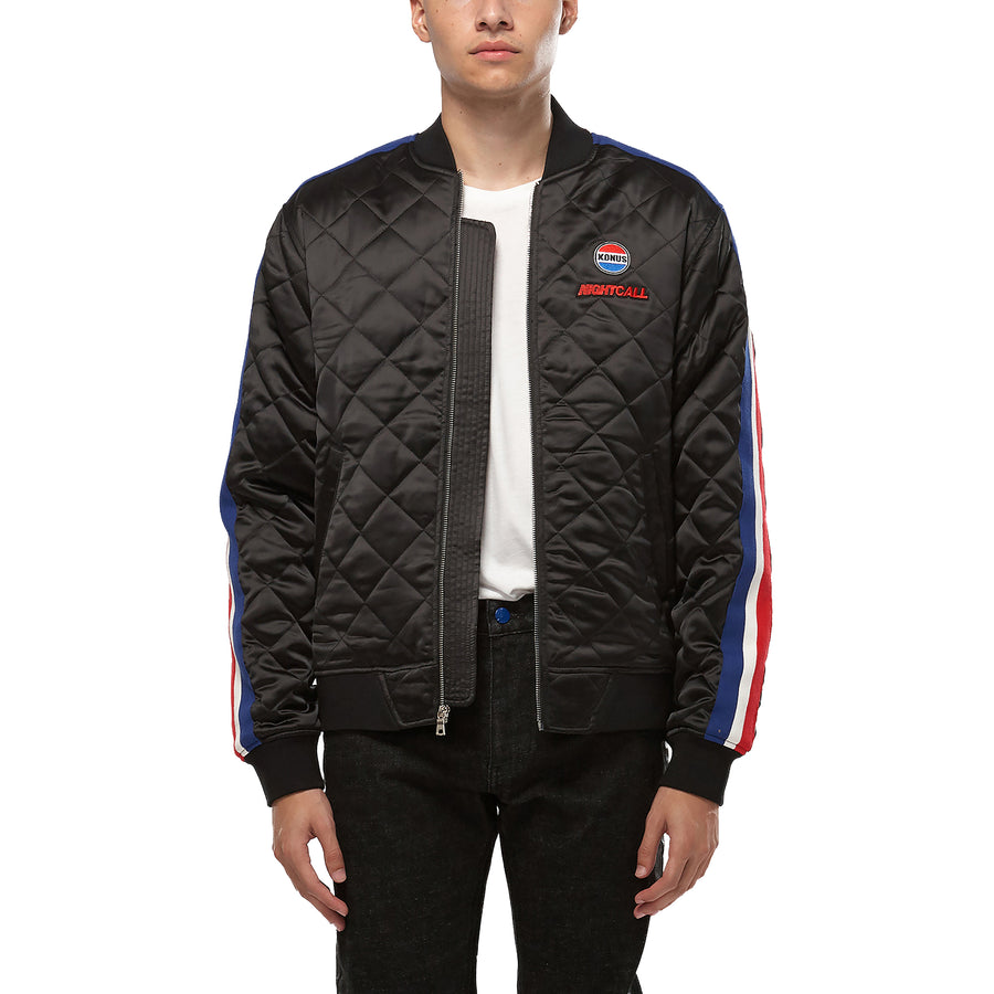 Konus Men's Quilted Satin Jacket in Black - shopatkonus