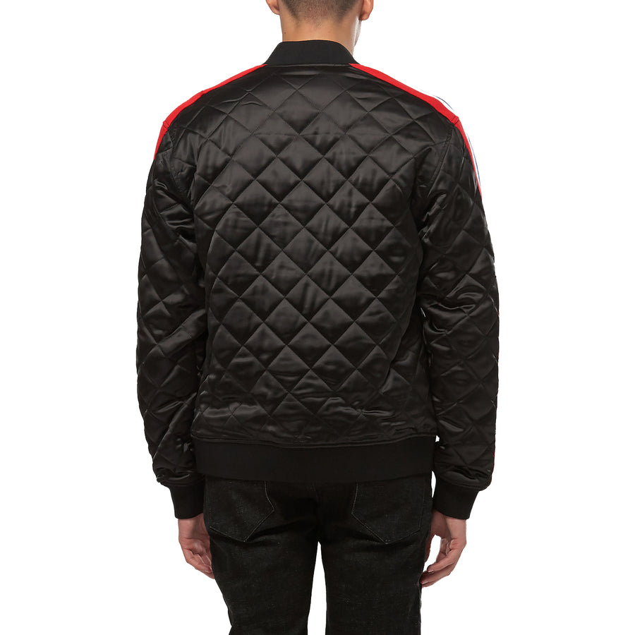 Konus Men's Quilted Satin Jacket in Black - shopatkonus