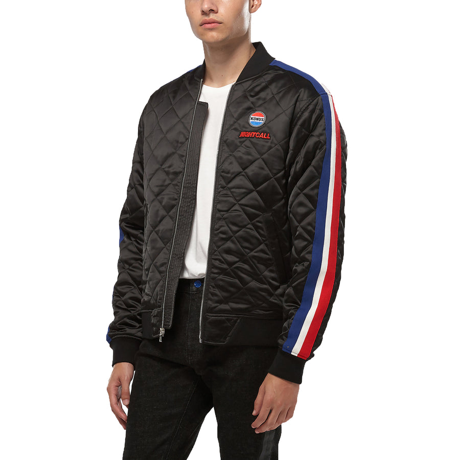 Konus Men's Quilted Satin Jacket in Black - shopatkonus
