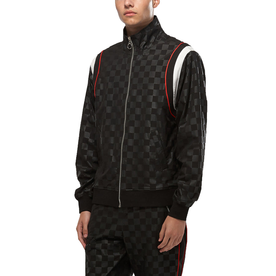 Konus Men's Tonal Checkered Jacket in Black - shopatkonus