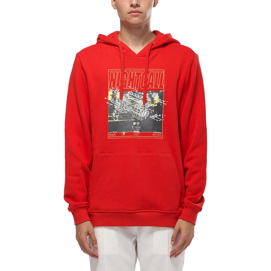 Konus Men's Graphic Pullover Hoodie in Red - shopatkonus