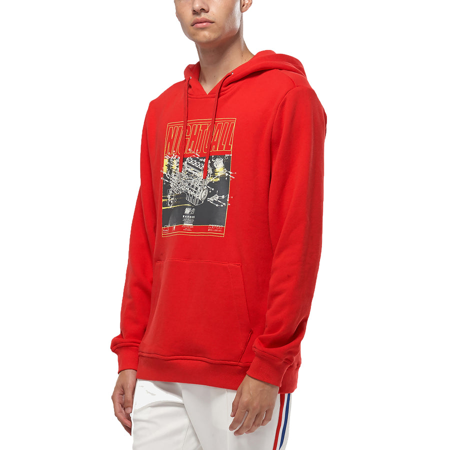 Konus Men's Graphic Pullover Hoodie in Red - shopatkonus