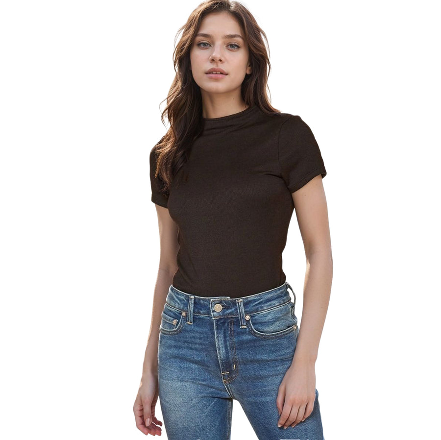 Women's Ribbed Funnel Bodysuit