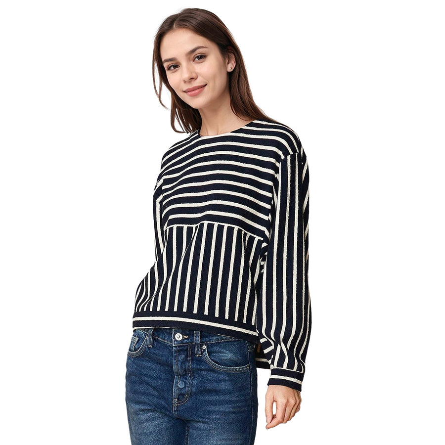 Women's Striped Dolman Sweatshirt