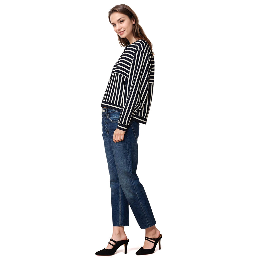 Women's Striped Dolman Sweatshirt