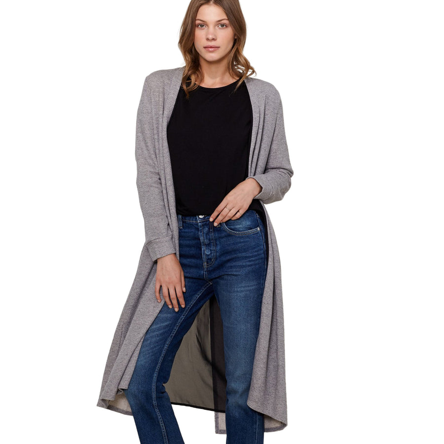 Women's Longline Chiffon Contrast Cardigan - shopatkonus