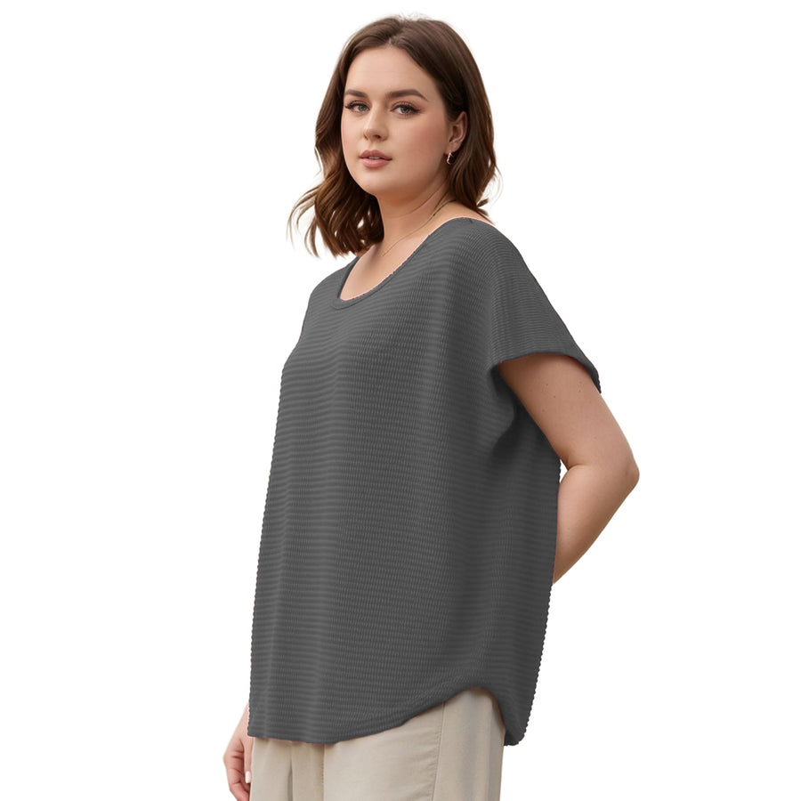 Pleione Women's Textured Short Sleeve Top