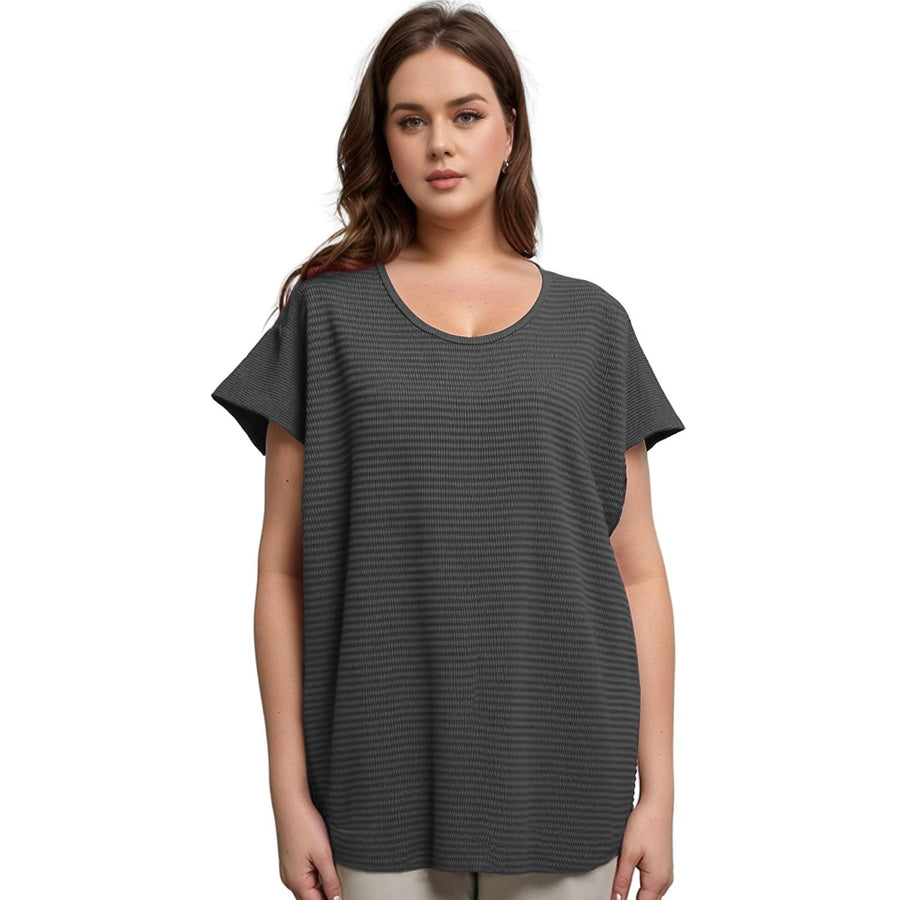 Pleione Women's Textured Short Sleeve Top