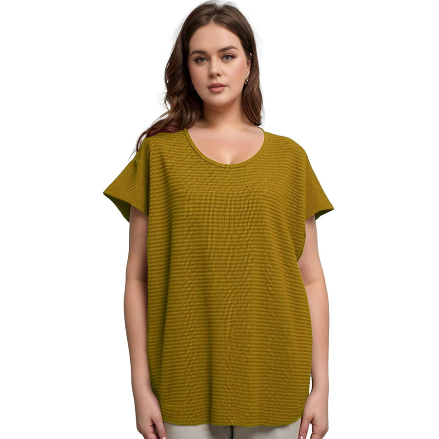 Pleione Women's Textured Short Sleeve Top