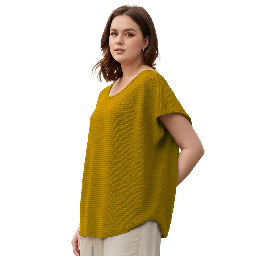 Pleione Women's Textured Short Sleeve Top