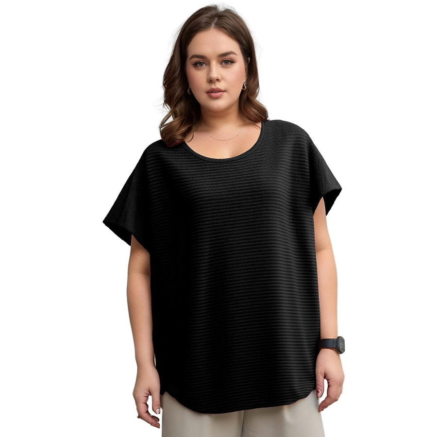 Pleione Women's Textured Short Sleeve Top