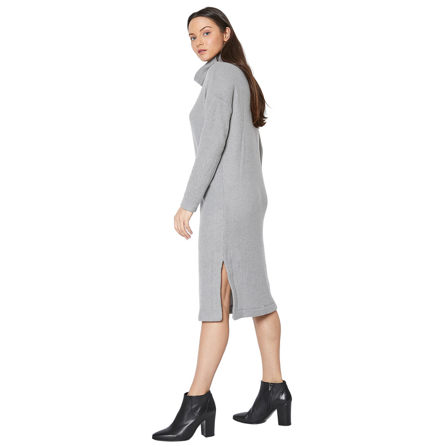 Women's Turtle Neck Midi Sweater Dress By Shop At Konus Women's Turtle Neck Midi Sweater Dress By Shop At Konus