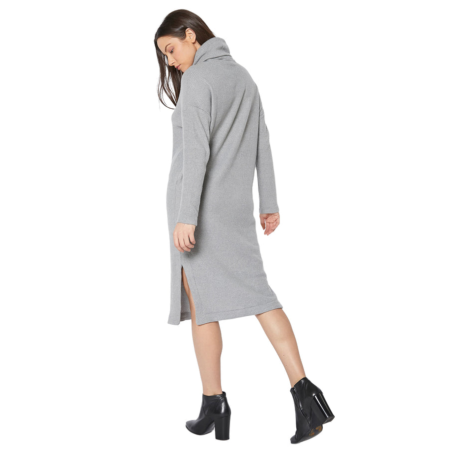 Women's Turtle Neck Midi Sweater Dress - shopatkonus