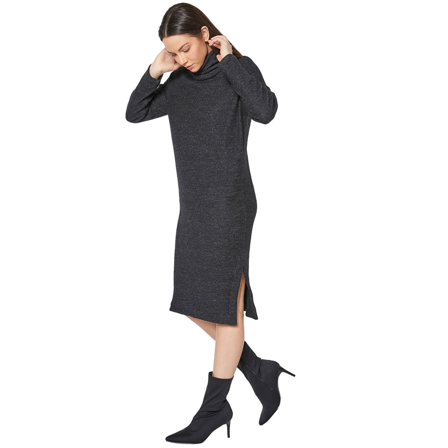 Women's Turtle Neck Midi Sweater Dress - shopatkonus