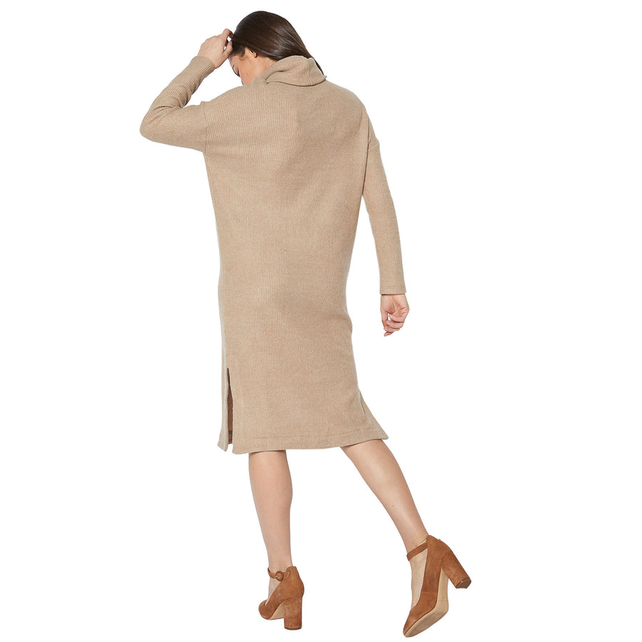 Women's Turtle Neck Midi Sweater Dress - shopatkonus