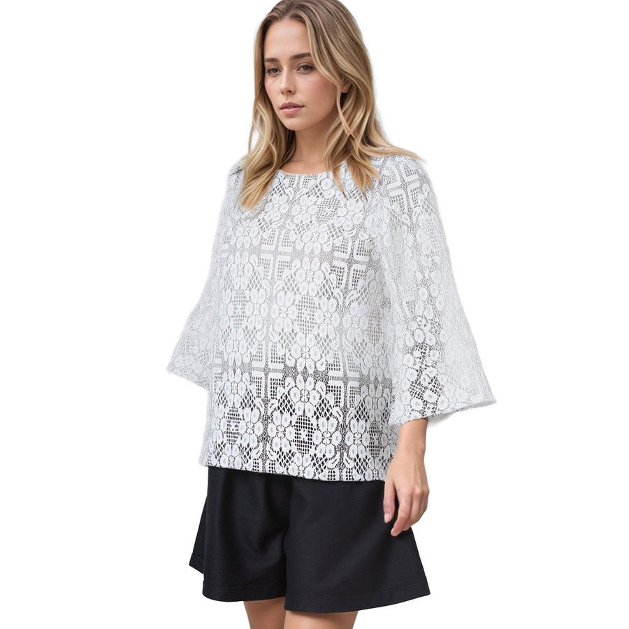 CLOSEOUT Women's Lace Textured Tunic Top