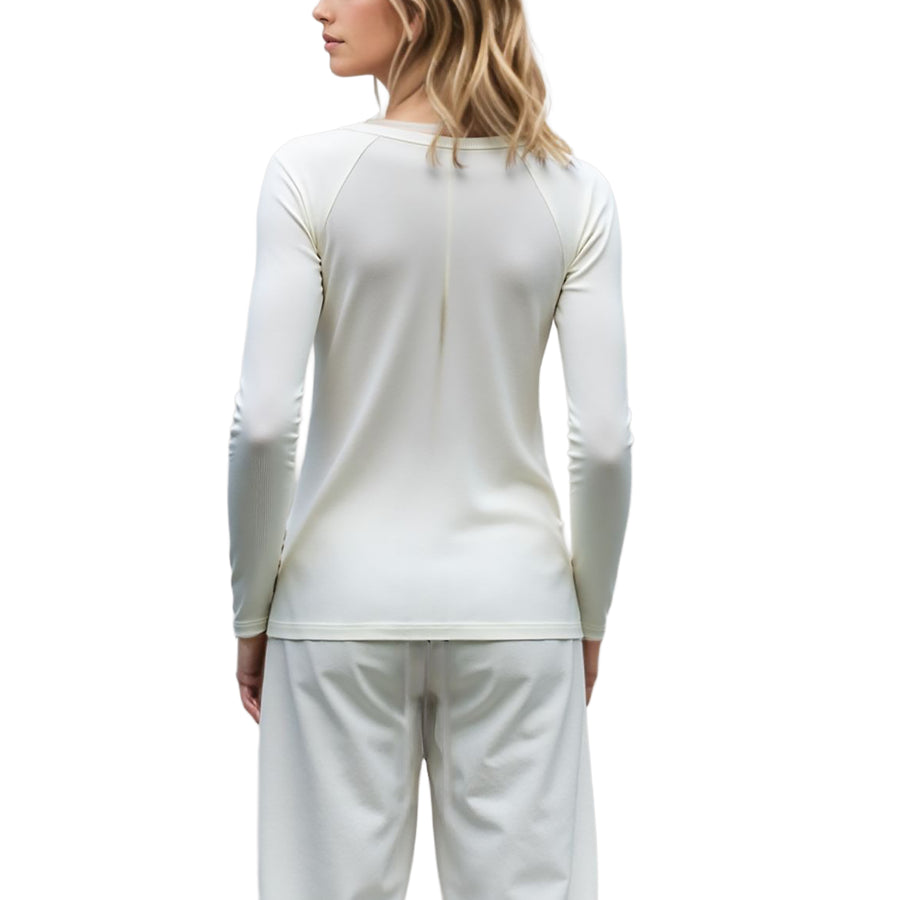 CLOSEOUT Women's Lace Up Split Neck Top