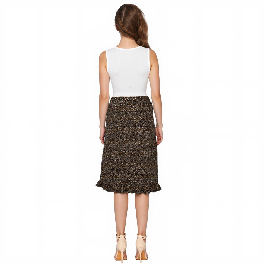 Pleione Women's High Waisted Pleated Midi Skirt - shopatkonus