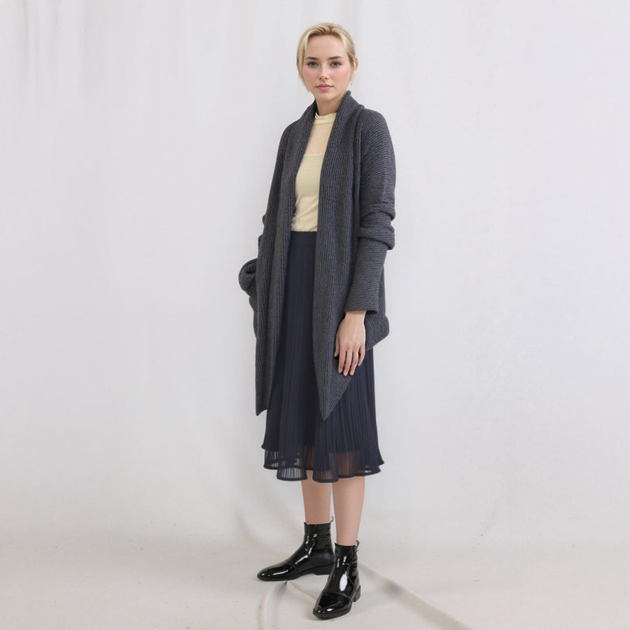 Pleione Women's High Waisted Pleated Midi Skirt