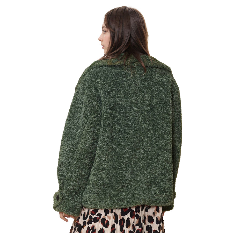 Women's Shearling Coat in Fall Forest