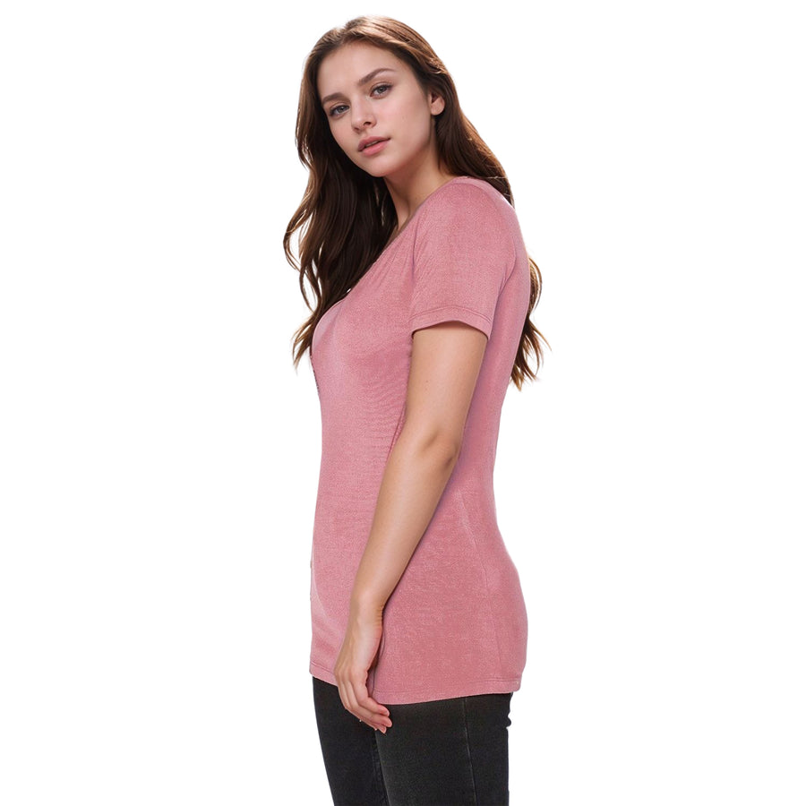 Women's V-neck Short Sleeve Basic Tee