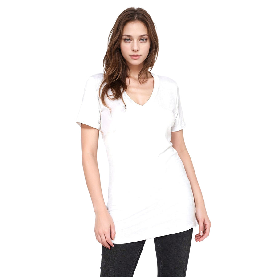 Women's V-neck Short Sleeve Basic Tee