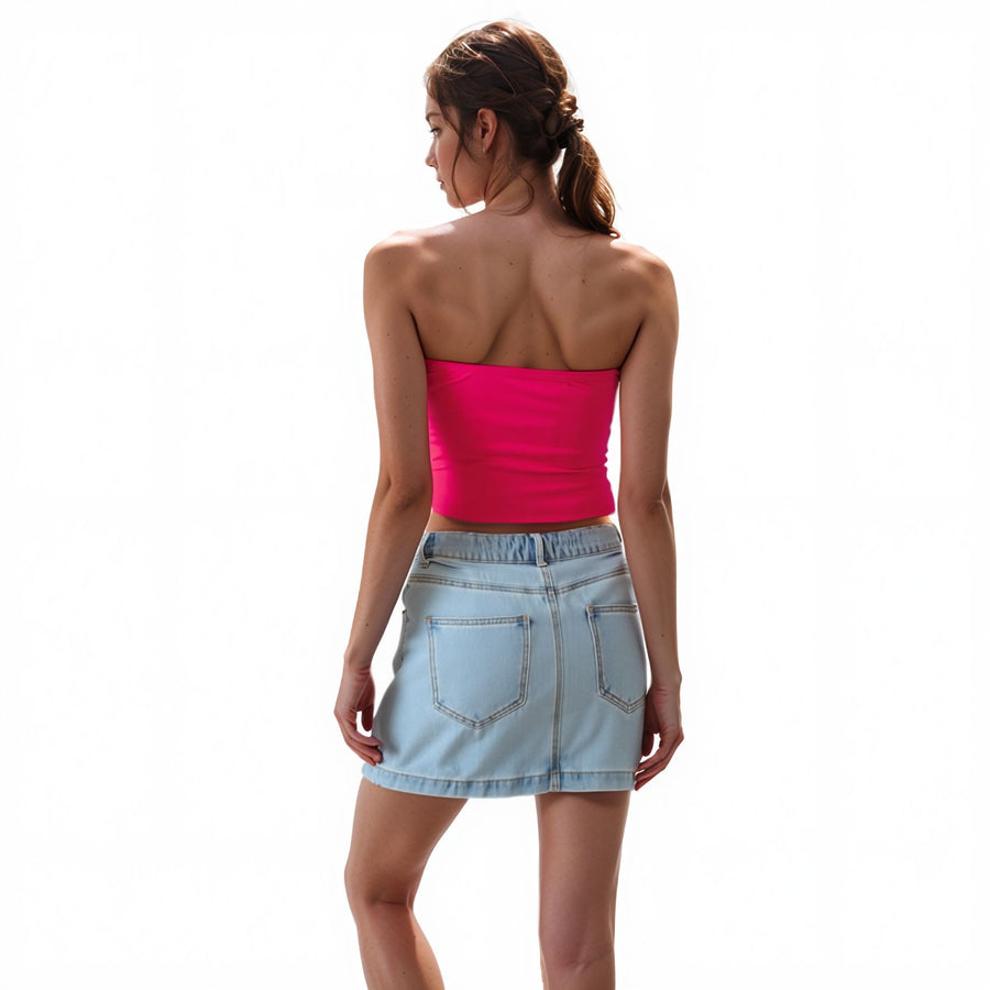 Women's Off Shoulder Cropped Tube Top