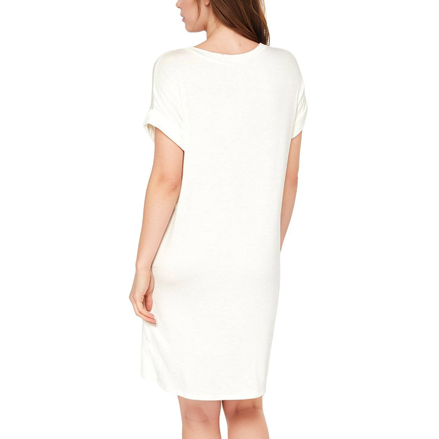 Women's Round Neck T-shirt Dress With Pocket